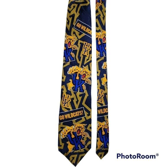 Vtg University of Kentucky Wildcats Tie Necktie UK Ralph Marlin 1995 Made in USA - Picture 6 of 12